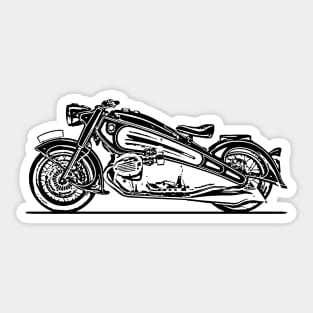 R7 Nostalgia Bike Sketch Art Sticker